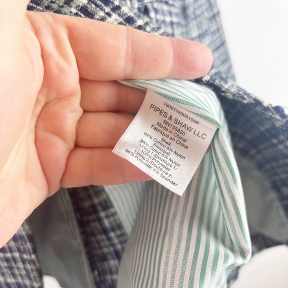 Veronica Beard Ada Cutaway Dickey Blazer Tweed Jacket in Navy Blue Multi Size 12 - Picture 4 of 6